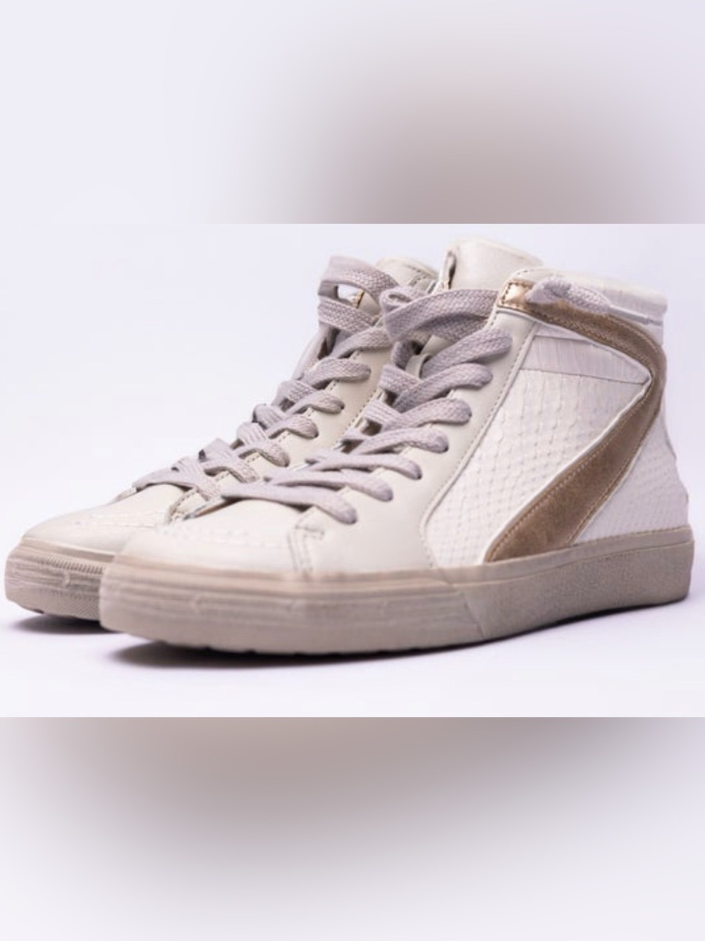ShuShop Rooney Bone Snake High-Top Sneakers